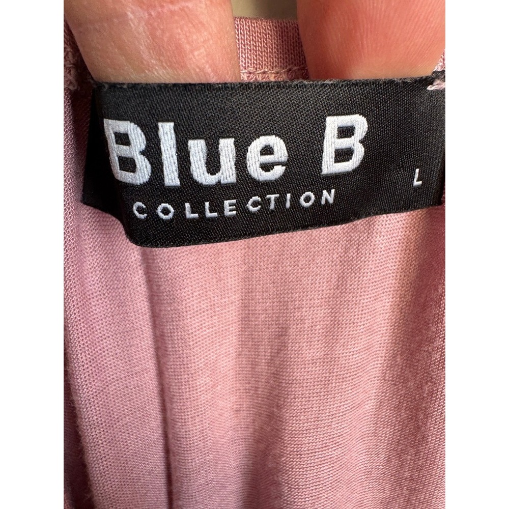 Blue B Collection Dusty Pink Lace Crochet V-Neck Flutter Sleeve Peplum Top M - Picture 3 of 10